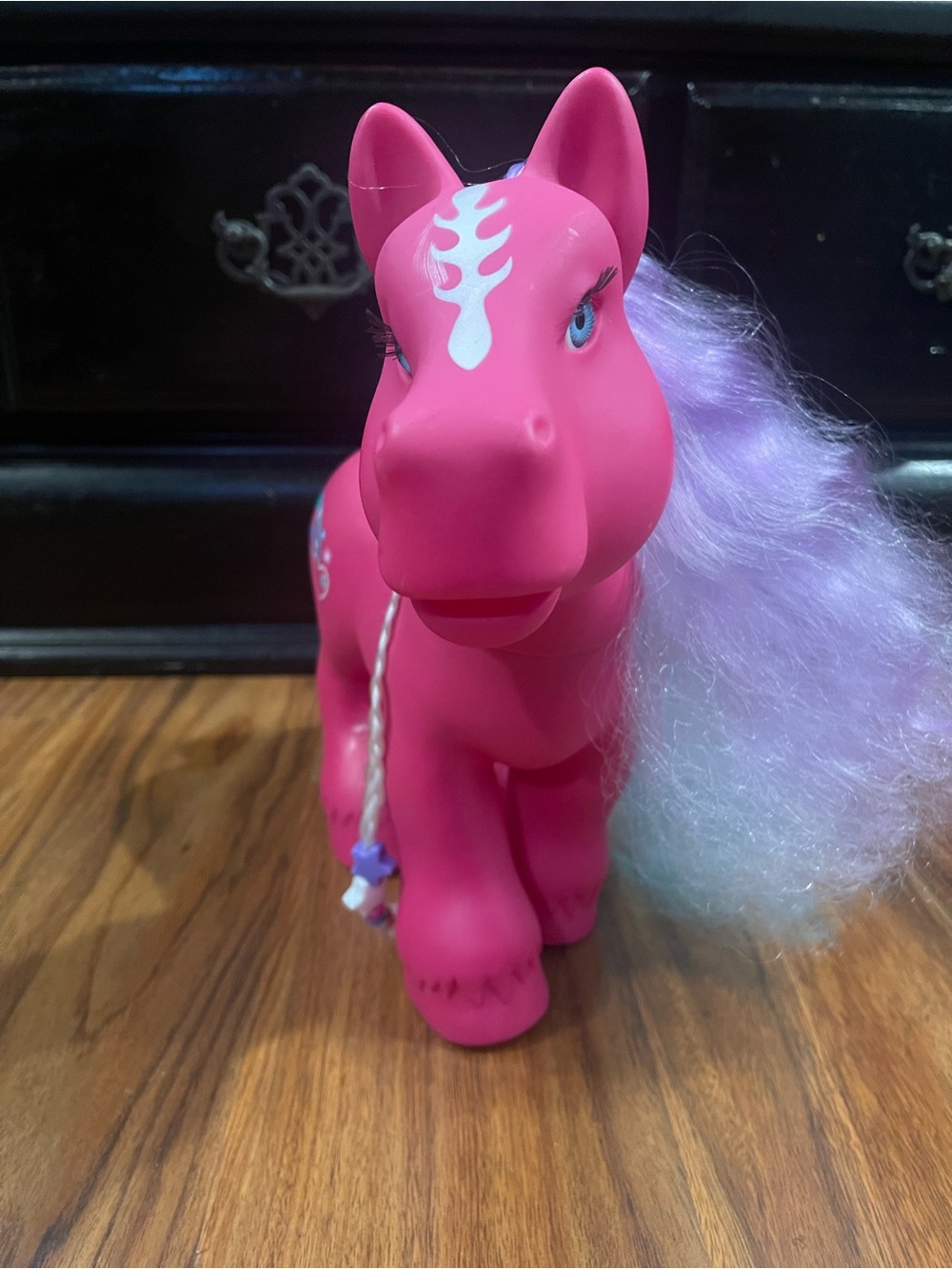 Vintage 1990s Jumbo Pink Pony 11” Big Toy Horse Gi- Go SH-04-B1 Lavender Mane